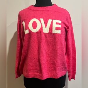 Lane Bryant Pink Love Sweater EUC 18/20
